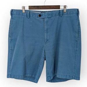 Orvis Shorts Mens 38 Blue Pima Cotton Classic‎ Chino Flat Front Casual Summer